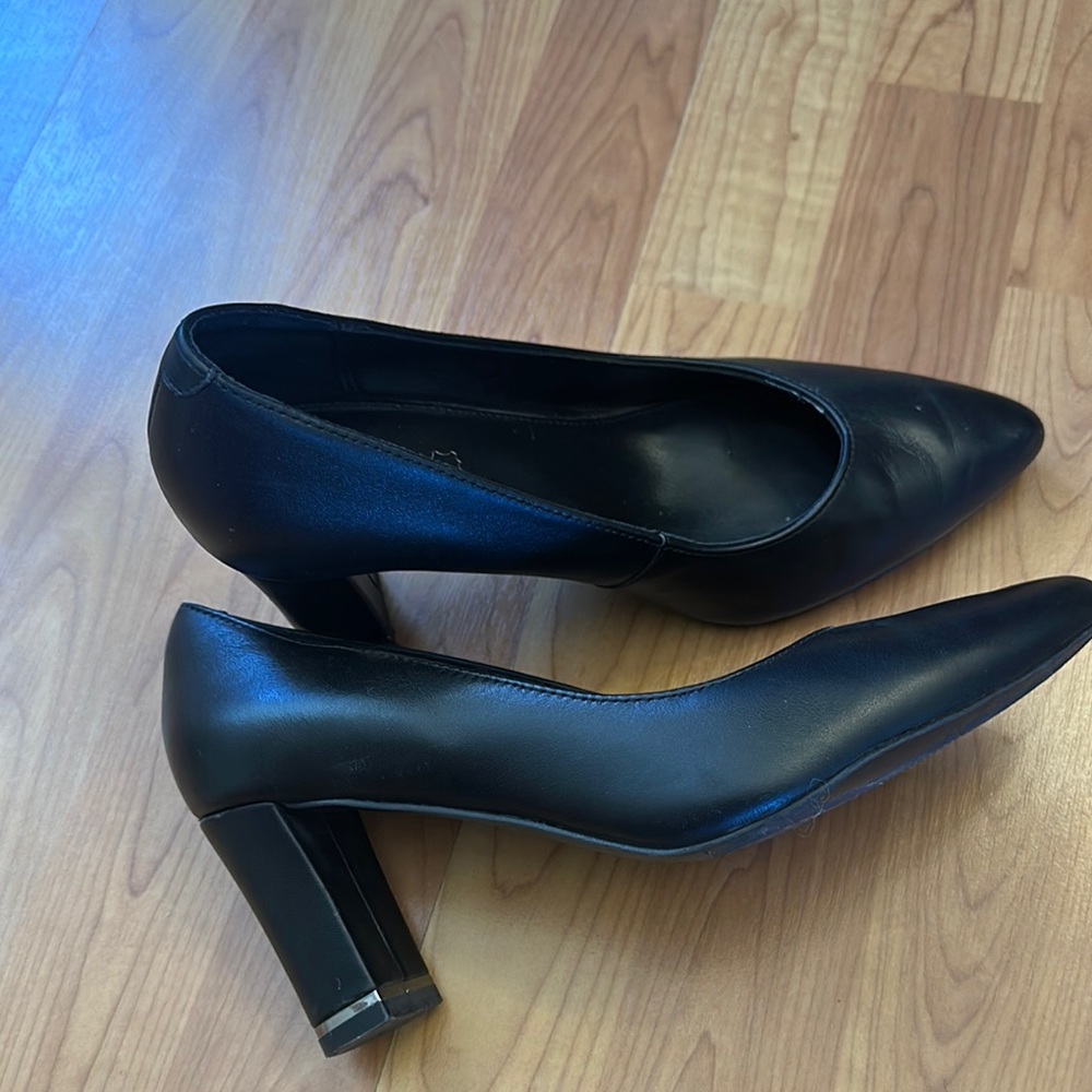 Leather Classic Black Heels